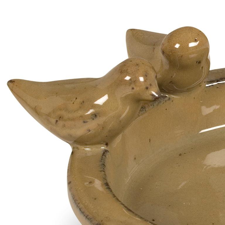 Terracotta Glazed Bird Bath