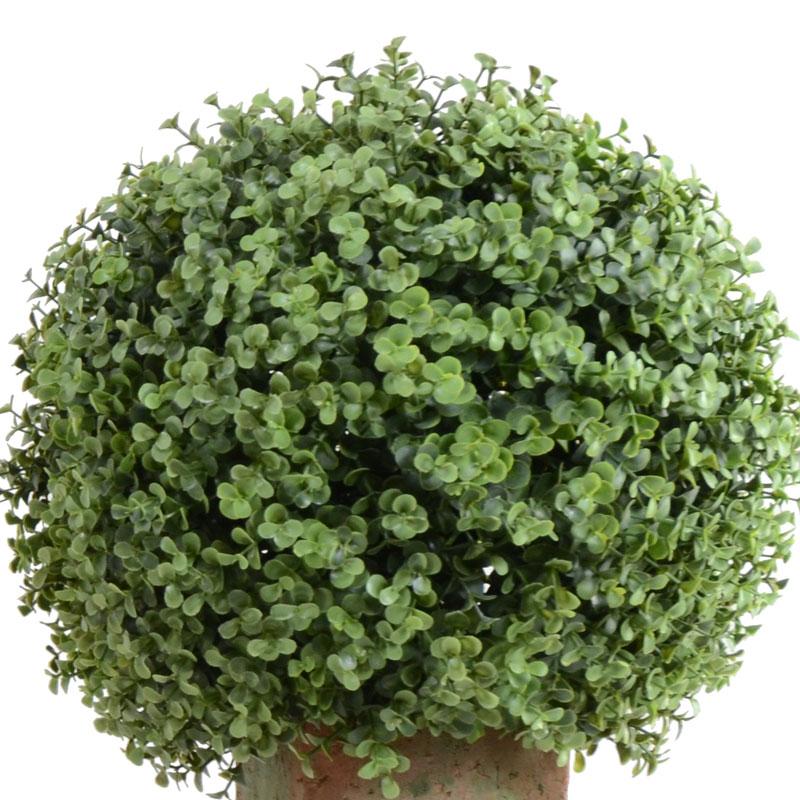 11" Boxwood Ball in Column Pot, 23"H