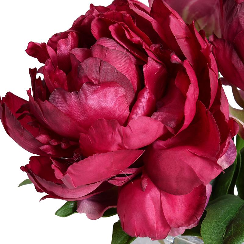 Peony Arrangement in Glass Cube