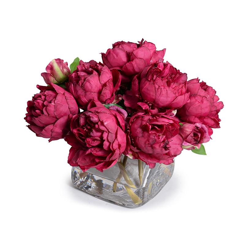 Peony Arrangement in Glass