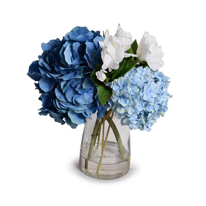 Hydrangea with Gardenia Bouquet in Glass