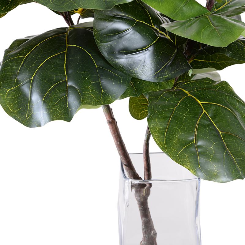 Fiddle Leaf Fig Branch in Glass Column