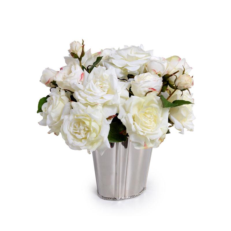 White Faux Fresh Rose Bouquet