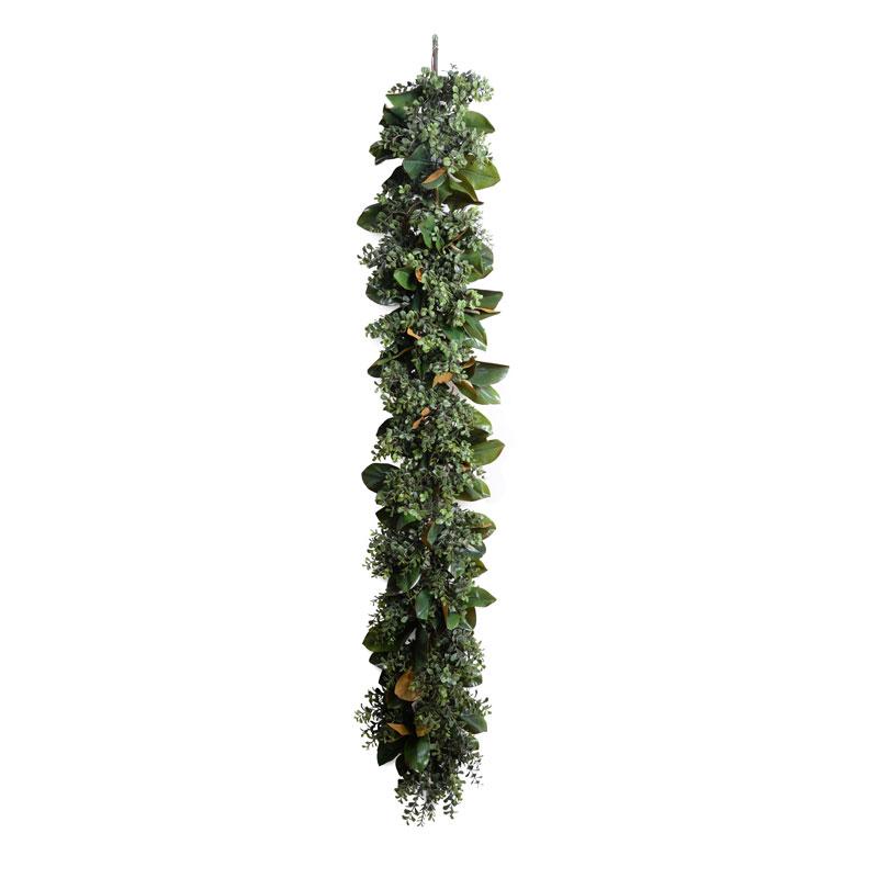 6' Boxwood, Magnolia Garland - New Growth Designs