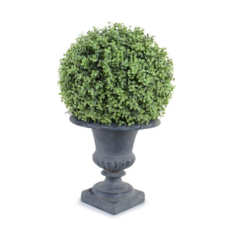 11" Boxwood Ball in Urn, 21"H