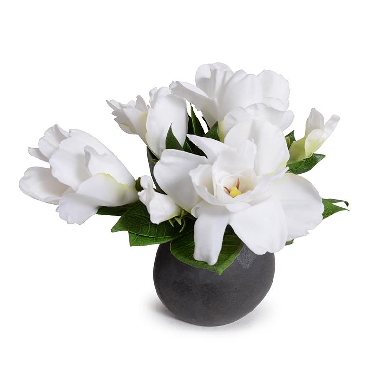 Natural Touch Gardenia in Ceramic Egg Vase